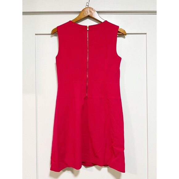 DVF Diane von Furstenburg  Capreena Mini Dress Size 6 Berry Red Sleeveless Shift - Picture 2 of 10